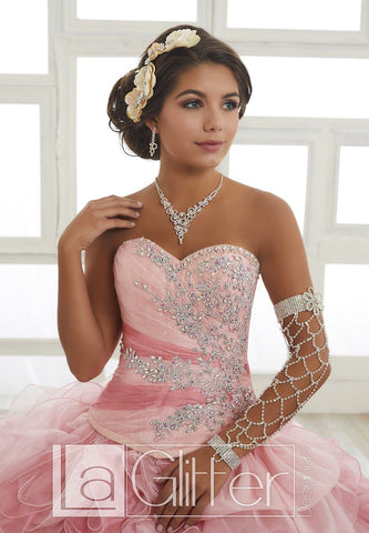 Trägerloses Rüschenkleid von House of Wu LA Glitter 24011