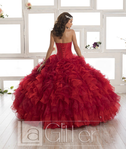 Trägerloses Rüschenkleid von House of Wu LA Glitter 24011