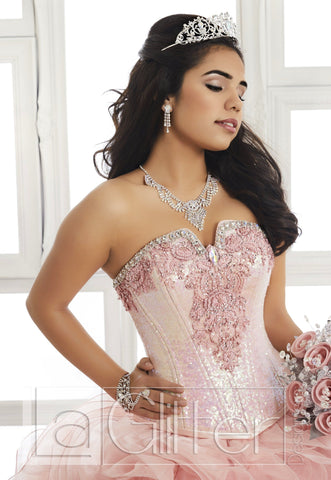 Trägerloses Rüschenkleid von House of Wu LA Glitter 24015