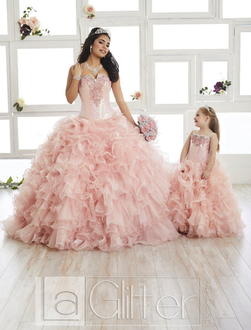 Trägerloses Rüschenkleid von House of Wu LA Glitter 24015