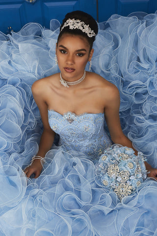 Trägerloses Rüschenkleid von House of Wu LA Glitter 24034