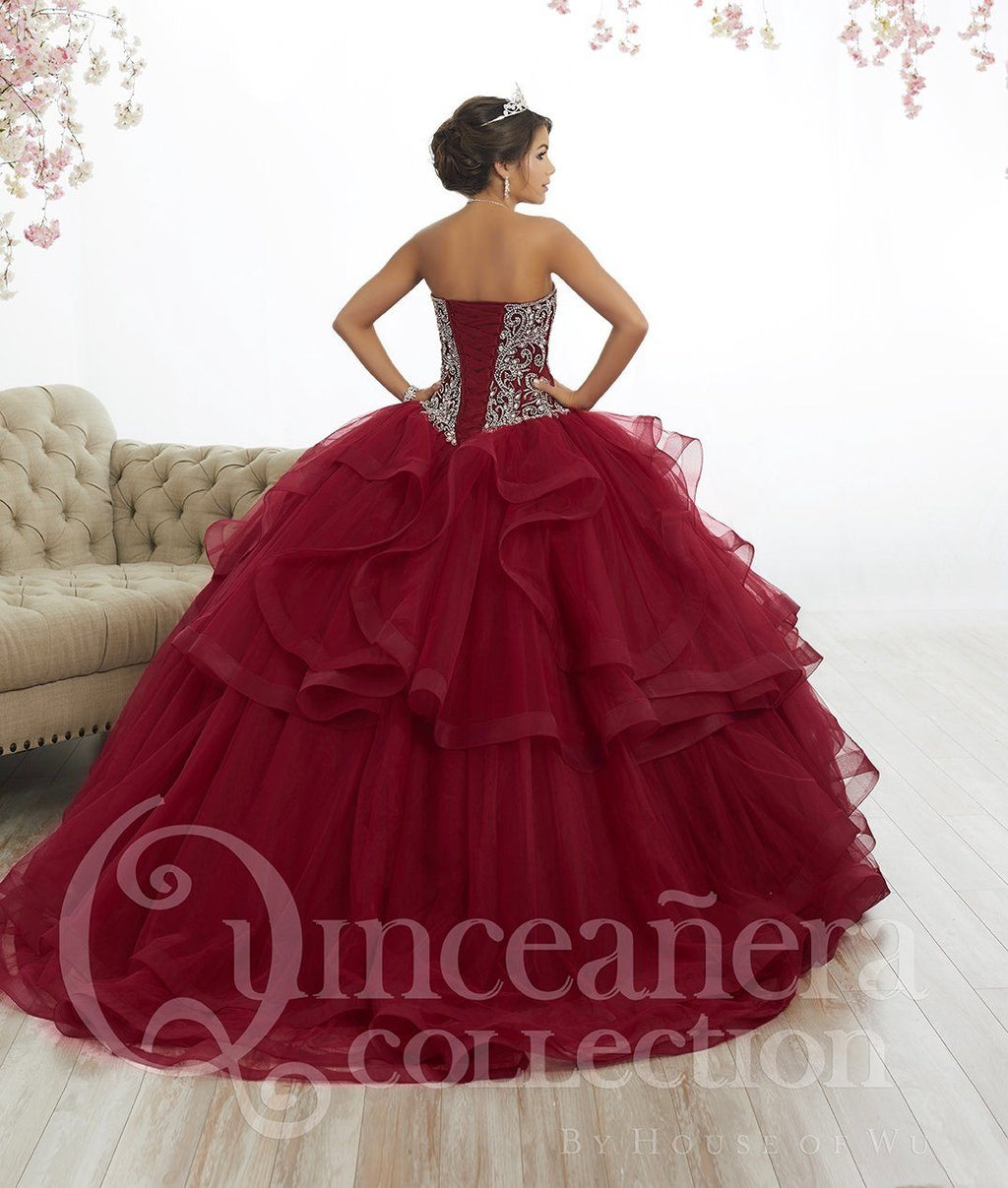 Strapless Ruffled Quinceanera Dress by House of Wu 26891