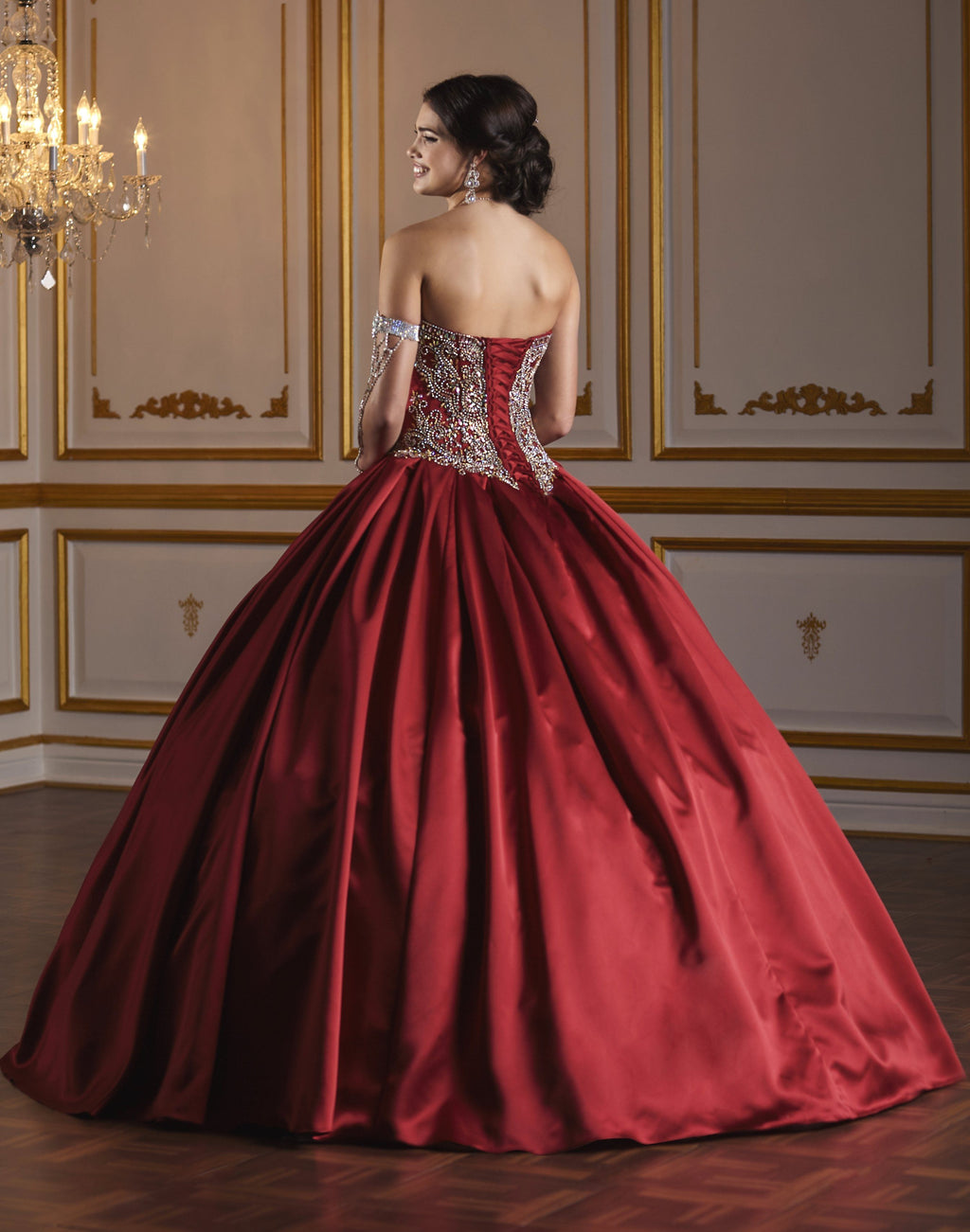 Strapless Satin Quinceanera Dress by Fiesta Gowns 56376