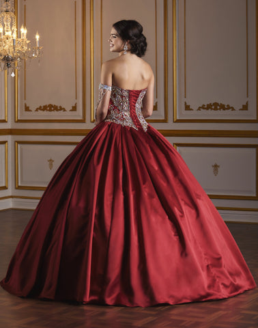 Vestido de quinceanera de cetim sem alças da Fiesta Gowns 56376
