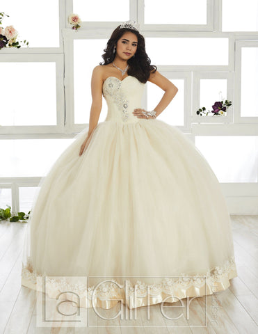 Trägerloses Sweetheart-Kleid von House of Wu LA Glitter 24017