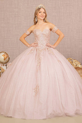 Trägerloses Sweetheart-Glitzer-Ballkleid von Elizabeth K GL2604