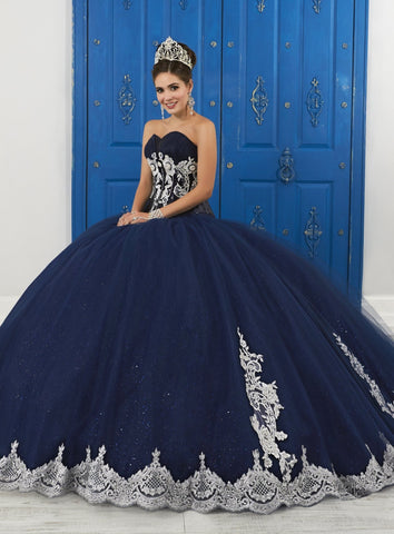 Trägerloses Sweetheart-Glitzerkleid von House of Wu LA Glitter 24045