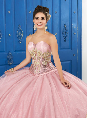Trägerloses Sweetheart-Glitzerkleid von House of Wu LA Glitter 24045