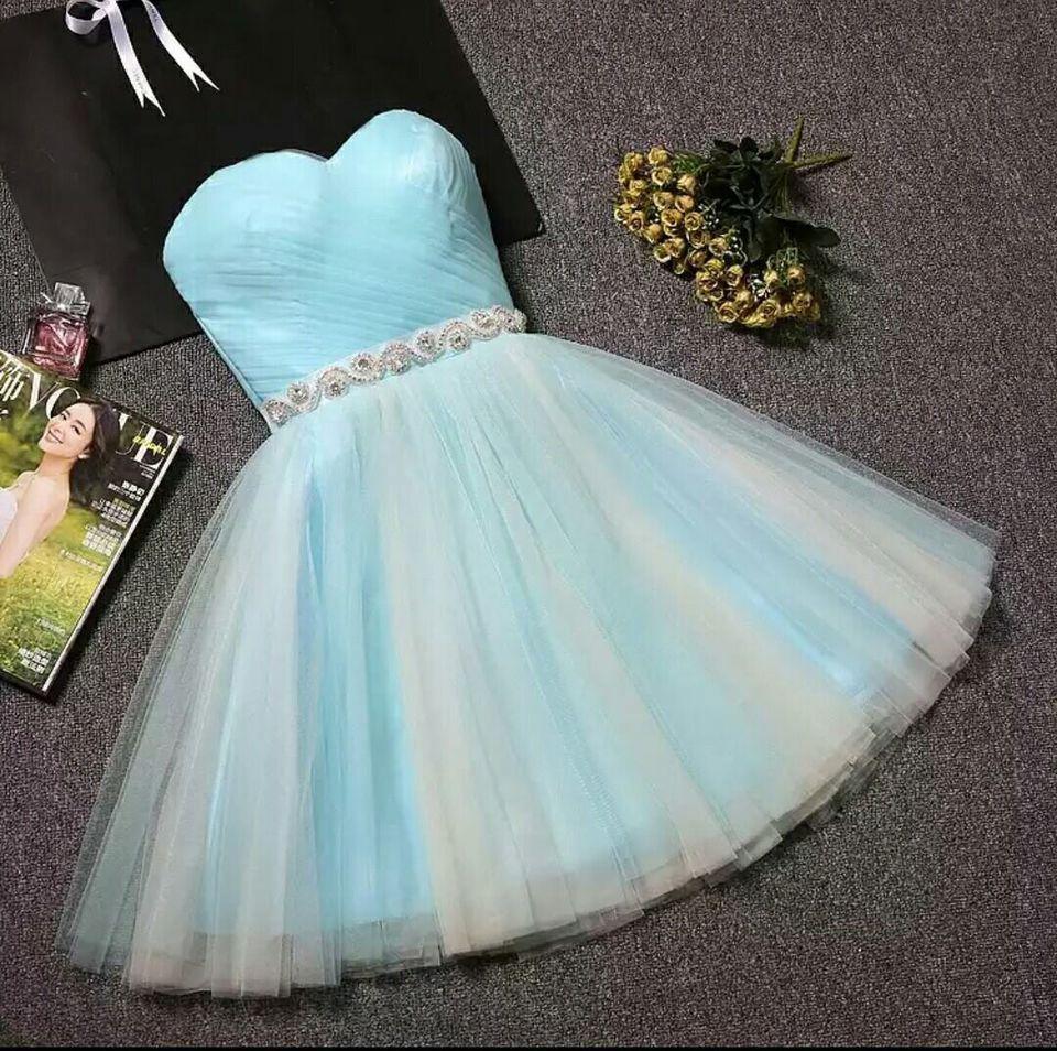 Vestido de Fiesta Corto Sin Tirantes con Escote de Corazón en Rosa Pálido PD304