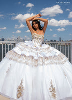 Strapless Tiered Quinceanera Dress by Rachel Allan RQ5003