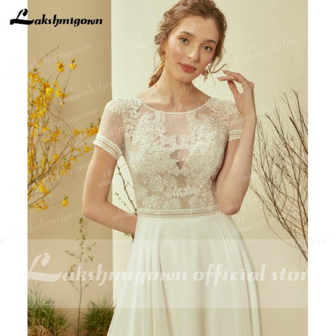 NumberSea Sukienka Na Wesele Elfenbein Strand Brautkleider Sexy Backless Appliques Brautkleider Plus Größe Robe Mariee Lakshmigown