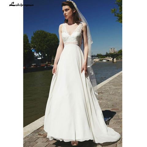 NumberSea Sommer Brautkleid Neue Stil Rückenfrei Sexy Braut Strand V-ausschnitt
