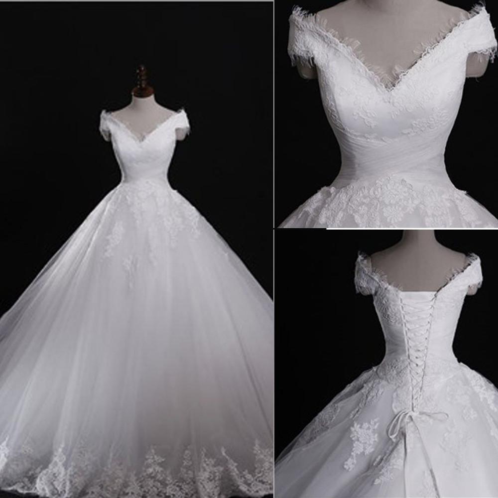 Vestido de noiva NumberSea Vantage, estilo clássico, em renda branca, ombros descobertos, com atacadores, MW186 