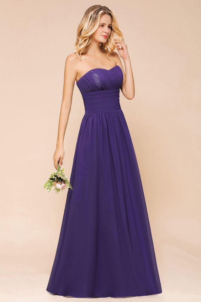Sweetheart Chiffon Garden Bridesmaid Dress Strapless Party Dress