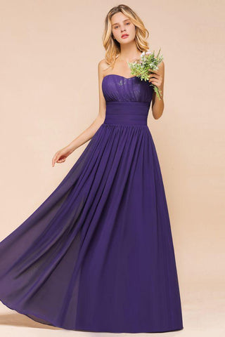 Sweetheart Chiffon Garten Brautjungfernkleid Trägerloses Partykleid