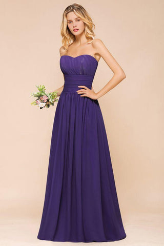 Sweetheart Chiffon Garten Brautjungfernkleid Trägerloses Partykleid
