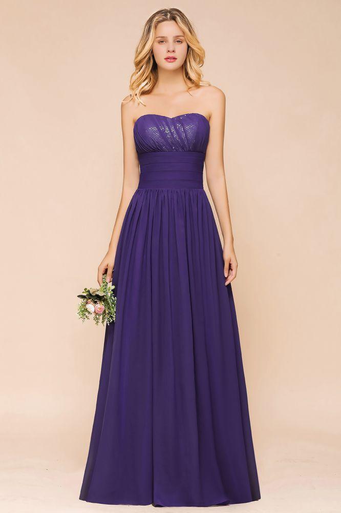 Sweetheart Chiffon Garden Bridesmaid Dress Strapless Party Dress