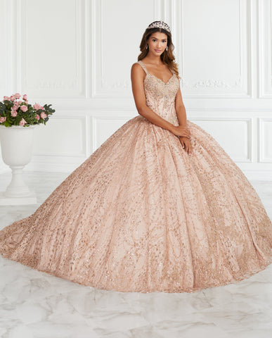 Glitzerndes Quinceanera-Kleid mit Herzausschnitt von Fiesta Gowns 56387