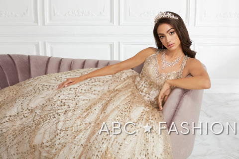 Glitzerndes Quinceanera-Kleid mit Herzausschnitt von Fiesta Gowns 56387