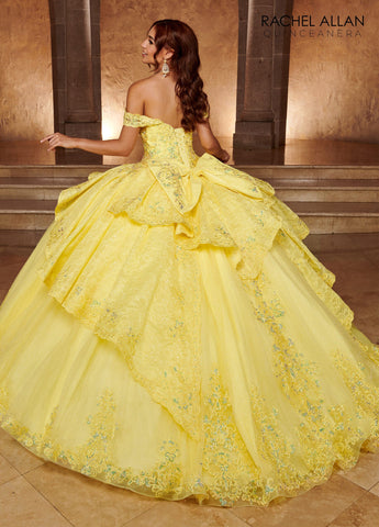 Vestido de quinceanera em camadas com decote em coração, Rachel Allan RQ3105
