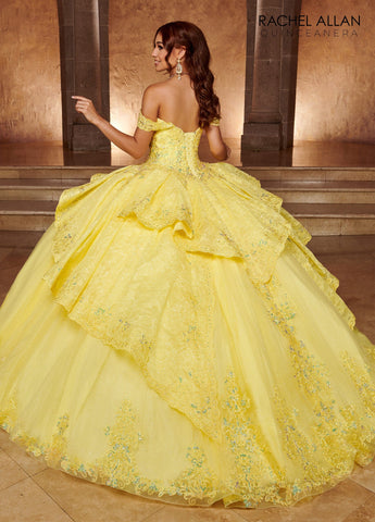 Vestido de quinceanera em camadas com decote em coração, Rachel Allan RQ3105