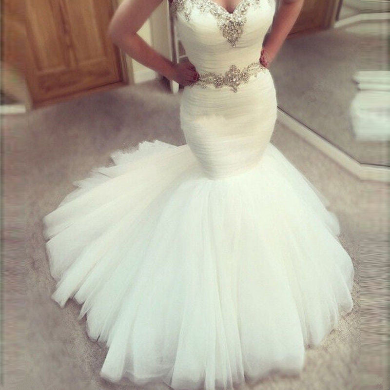 Süßes Meerjungfrau-Rüschen-Brautkleid