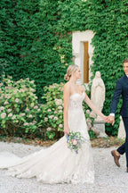 Sweetheart-Mermaid-Ärmelloses Tüll-Applikations-Brautkleid mit Spitze