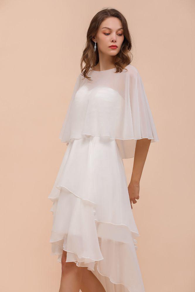 Sweetheart Mini Chiffon Dress with Wraps Simple Beach Bridesmaid Dress for Bride