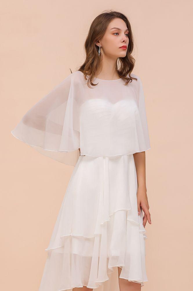 Sweetheart Mini Chiffon Dress with Wraps Simple Beach Bridesmaid Dress for Bride