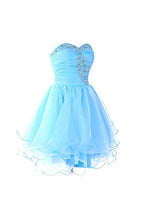 Sweetheart Organza Blaue Homecoming-Kleider Ballkleider PG054