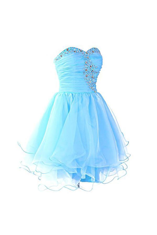 Sweetheart Organza Blaue Homecoming-Kleider Ballkleider PG054