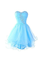 Sweetheart Organza Blaue Homecoming-Kleider Ballkleider PG054