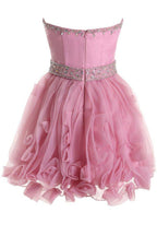 Sweetheart Organza Pink Homecoming Dresses Short Prom Dresses PG067