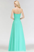 Sweetheart Strapless Floor Length Ruffles Top Bridesmaid Dress