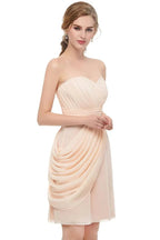 Sweetheart Trägerlos Rüschen Chiffon A-Line Kurz Homecoming-Kleid