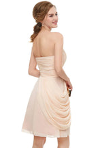 Sweetheart Trägerlos Rüschen Chiffon A-Line Kurz Homecoming-Kleid