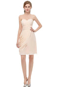 Sweetheart Trägerlos Rüschen Chiffon A-Line Kurz Homecoming-Kleid