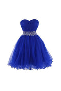Robe cocktail tulle Sweetheart avec perles pour le bal de fin d'études PG086