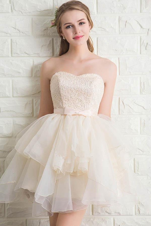 Sweetheart Tulle Lace Homecoming Dresses Short Prom Dresses PG173