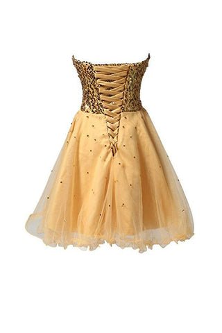 Sweetheart Tüll Pailletten Homecoming Kleid Kurzes Ballkleid PG085