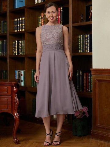 Kleider für die Brautmutter A-Linie/Princess-Linie Chiffon Spitze Ärmellos Länge