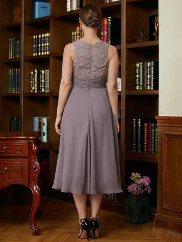 Kleider für die Brautmutter A-Linie/Princess-Linie Chiffon Spitze Ärmellos Länge