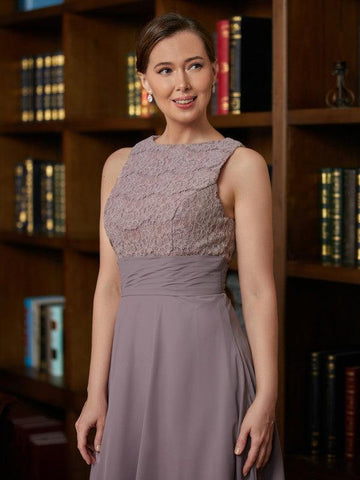 Kleider für die Brautmutter A-Linie/Princess-Linie Chiffon Spitze Ärmellos Länge