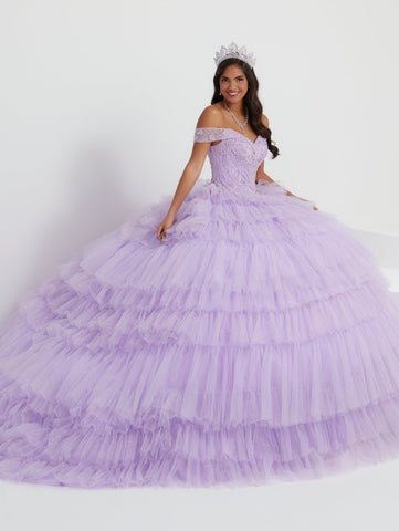 Quinceanera-Kleid mit gestuften Puffärmeln von House of Wu 26068