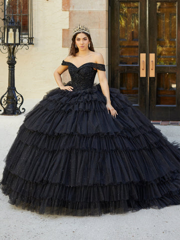 Quinceanera-Kleid mit gestuften Puffärmeln von House of Wu 26068