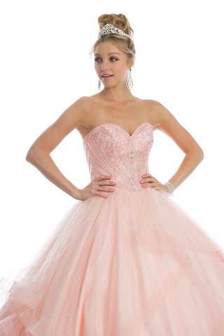 Gestuftes Sweetheart-Ballkleid von Juliet 1424