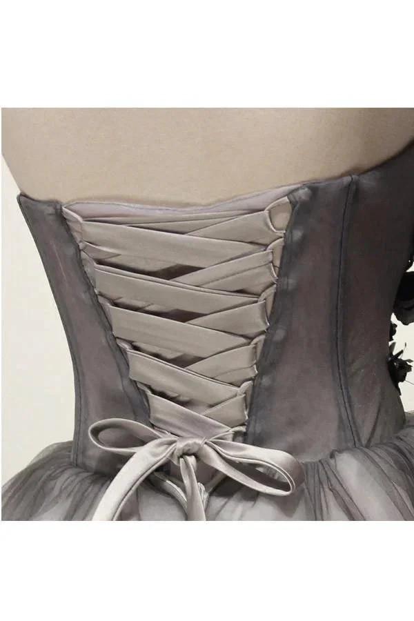 Tulle Gray Short Prom Dress Homecoming Dress Coktail Dress PG130 by pgmdress