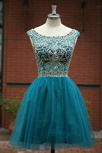 Tulle Scoop Neckline A Line Homecoming Dresses Prom Dresses PG050
