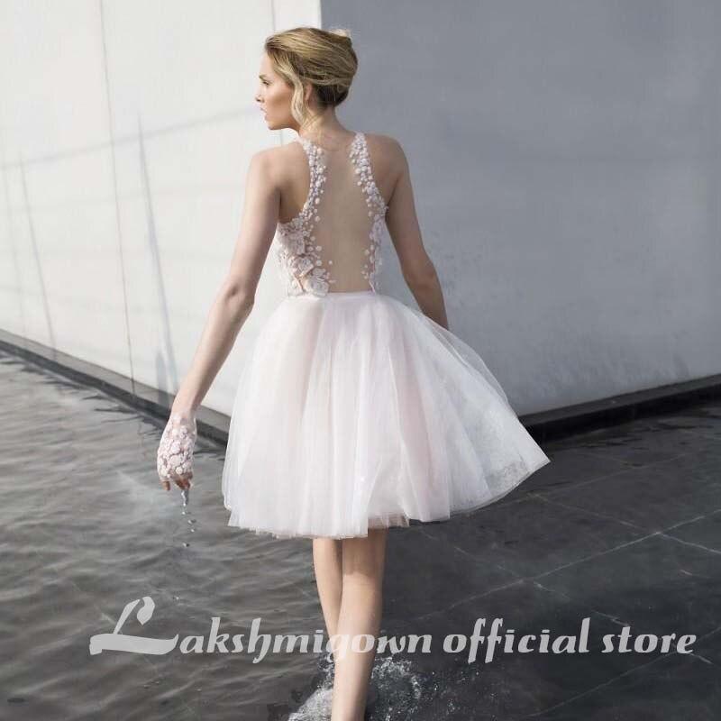 NumberSea Tulle Short Wedding Dresses Sleeveless