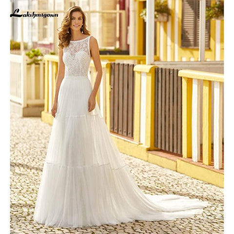 NumberSea Tüll Brautkleider Off the Shoulder Spitzenapplikationen